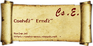 Csehó Ernő névjegykártya